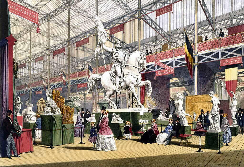 Belgian stand at the Great Exhibition, Crystal Palace, London, 1851.