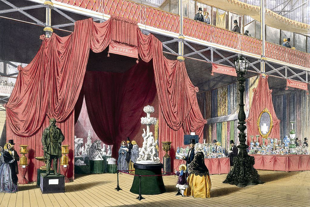 Austrian stand No 2 at the Great Exhibition, Crystal palace, London, 1851.