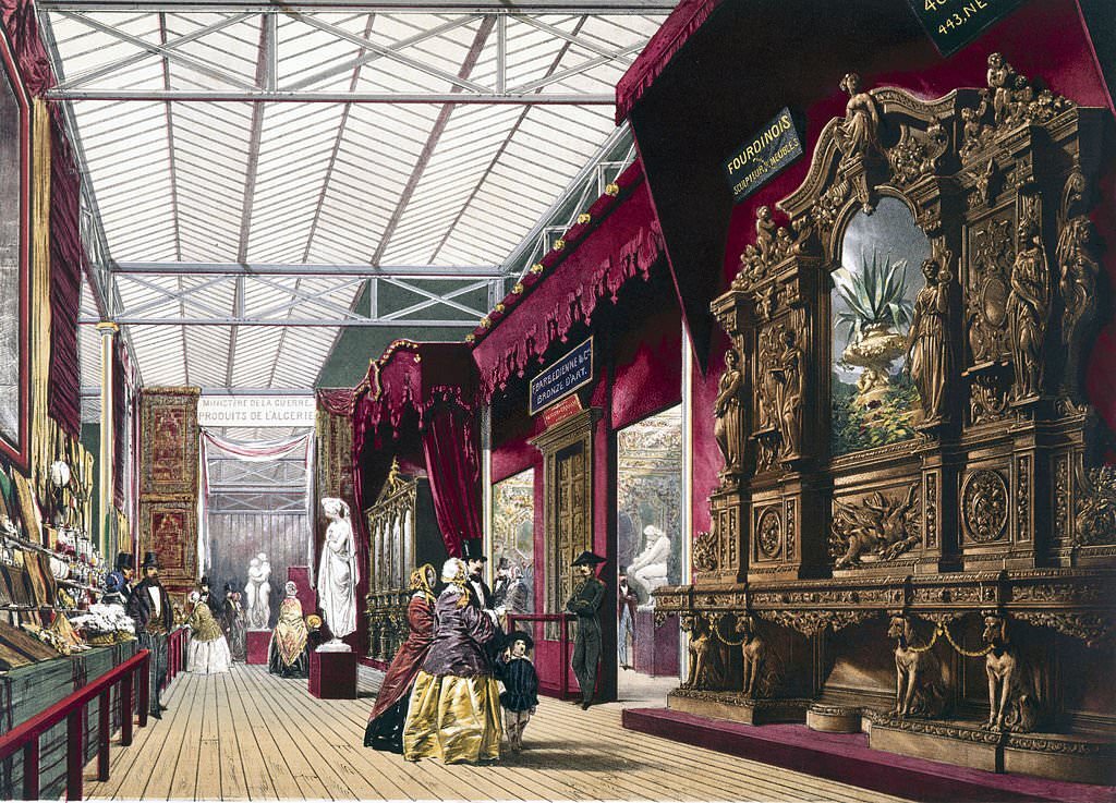 French No 2 stand at the Great Exhibition, Crystal Palace, London, 1851.