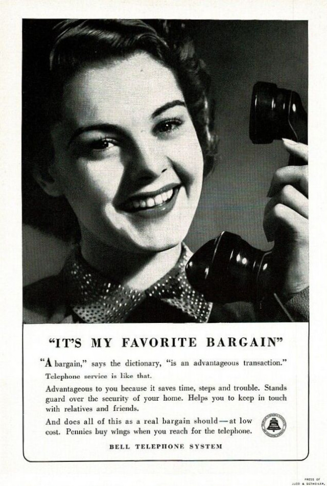 The Voice with a Smile: Vintage Bell Telephone System ads from Between the 1930s and 1950s