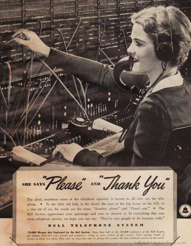 The Voice with a Smile: Vintage Bell Telephone System ads from Between the 1930s and 1950s