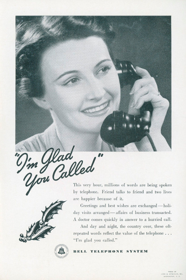 The Voice with a Smile: Vintage Bell Telephone System ads from Between the 1930s and 1950s