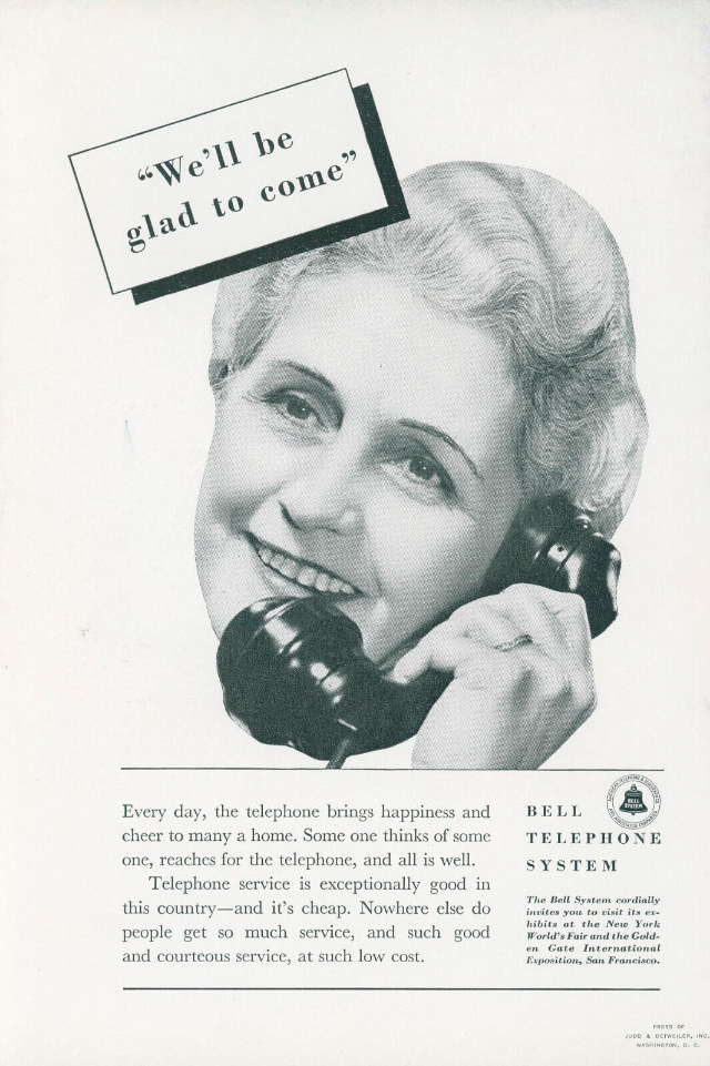 The Voice with a Smile: Vintage Bell Telephone System ads from Between the 1930s and 1950s