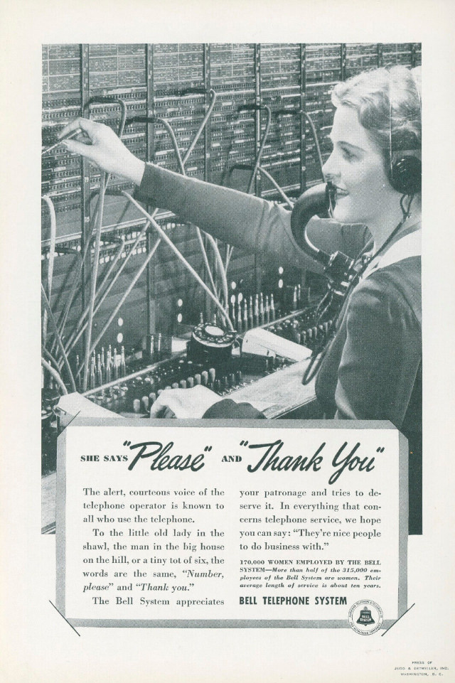 The Voice with a Smile: Vintage Bell Telephone System ads from Between the 1930s and 1950s