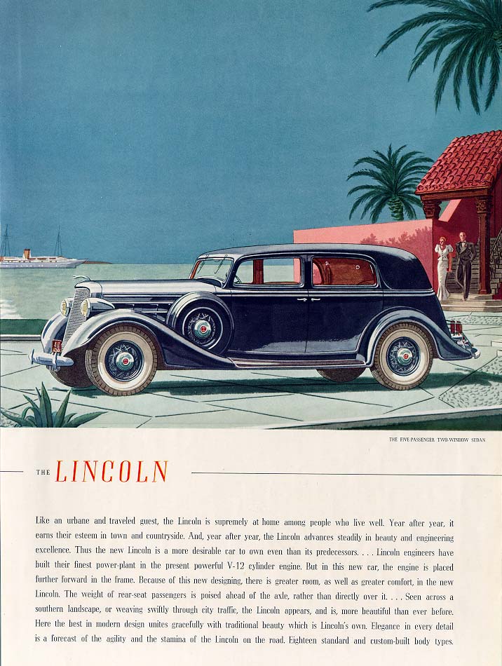 Lincoln advertising, 1935