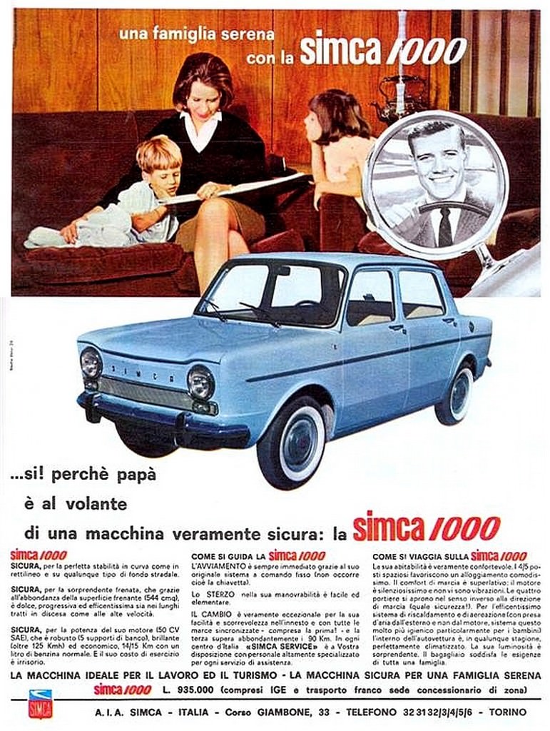 Simca 1000 advertising, 1961.