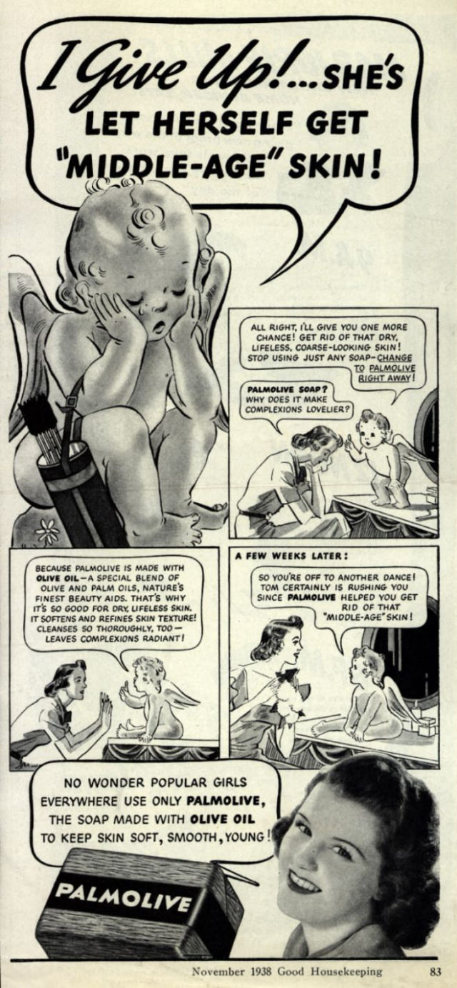 When the Right Soap was Necessary to save the Marriage, Vintage Palmolive Soap ads from the 1930s and 1940s