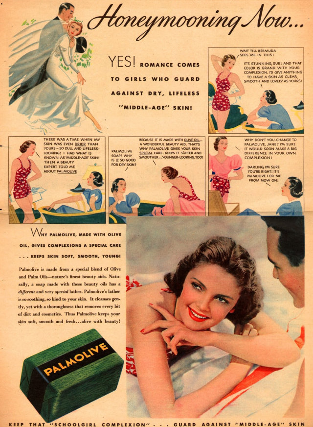 When the Right Soap was Necessary to save the Marriage, Vintage Palmolive Soap ads from the 1930s and 1940s