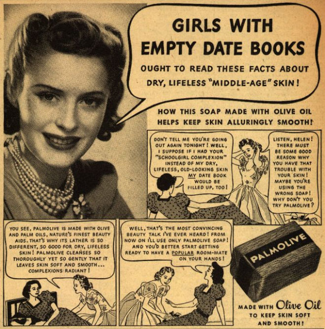 When the Right Soap was Necessary to save the Marriage, Vintage Palmolive Soap ads from the 1930s and 1940s