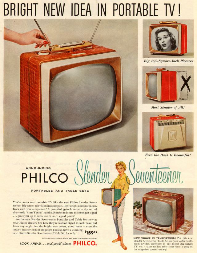 Philco Slender Seventeener television set, 1957