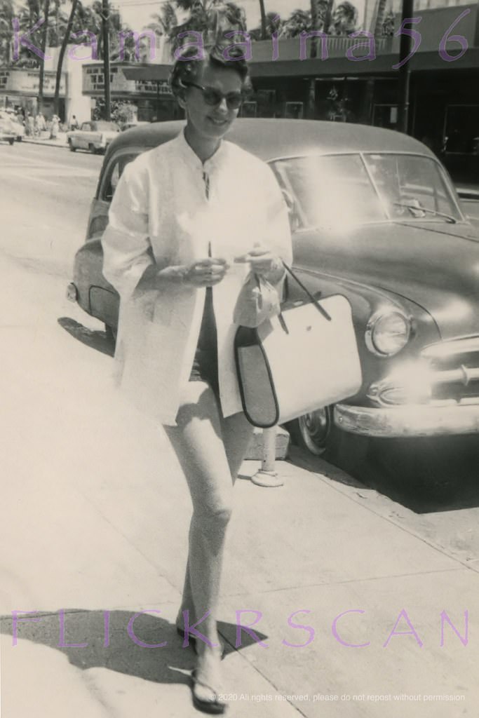 Sunglass Lady Kalakaua Ave, 1957.