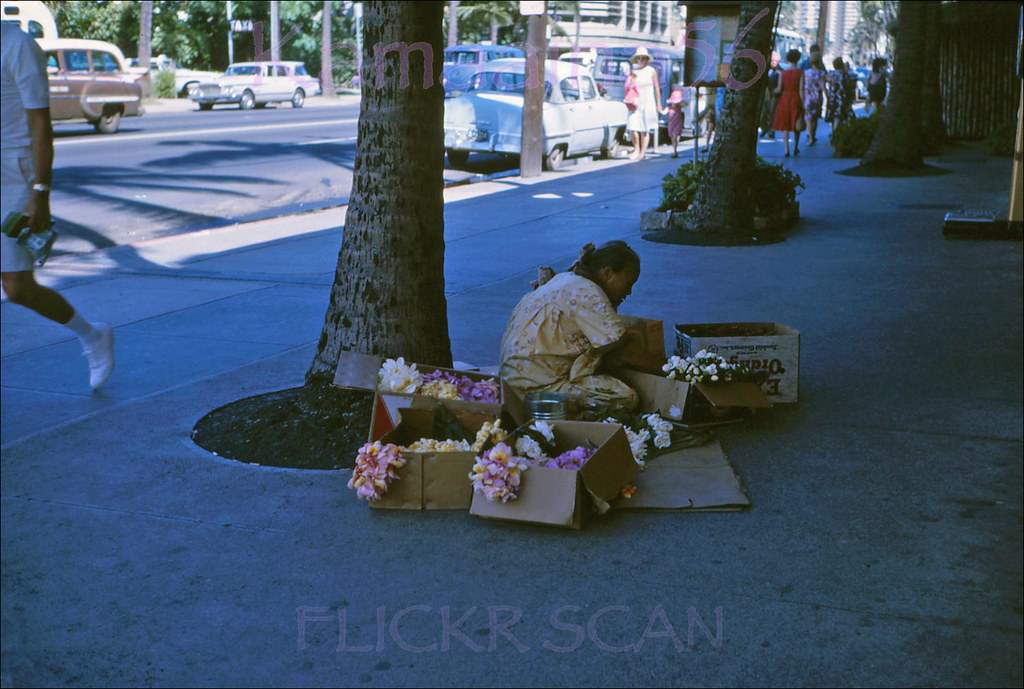 Looks like this would have been right around the old Stewart’s Pharmacy on Kalakaua Avenue at Lewers in Waikiki, 1963