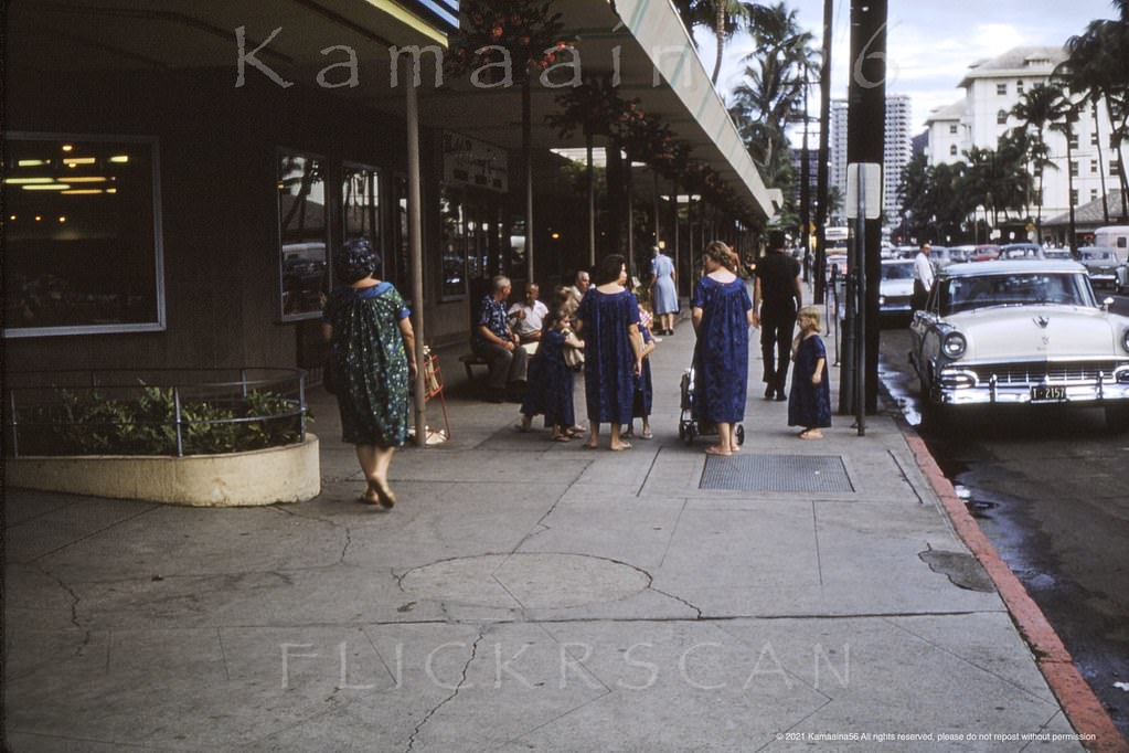 Liberty House Waikiki department store on Kalakaua Avenue which was right next to the old Waikiki Theatre, 1961