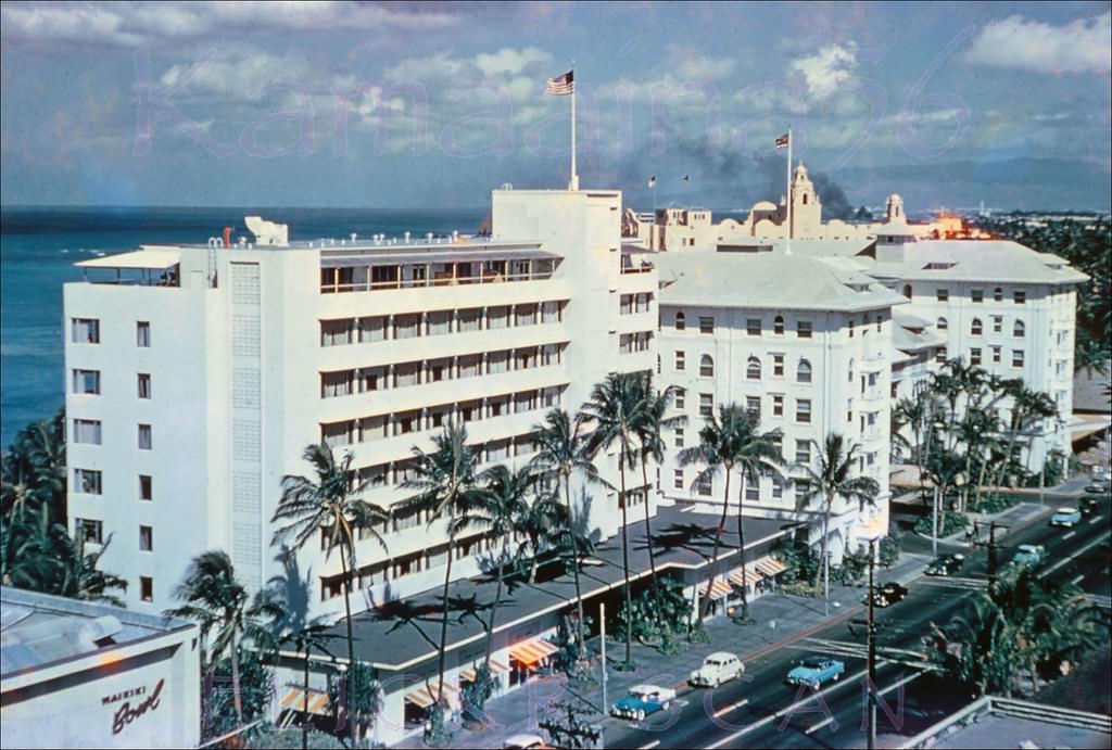 Moana Surfrider Kalakaua, 1958.