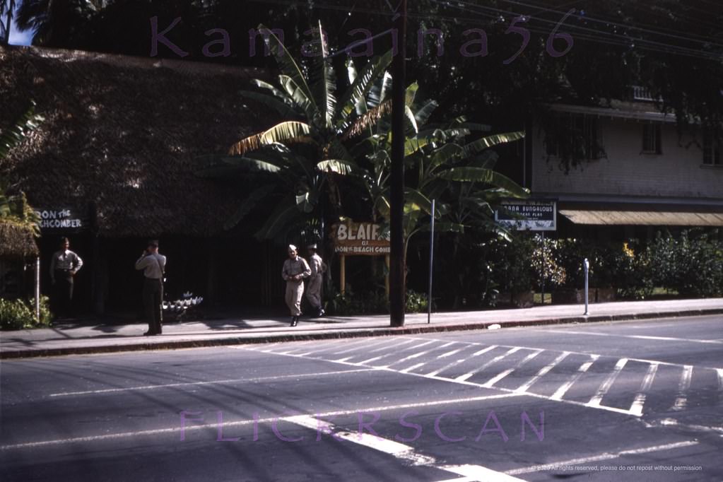 Don the Beachcomber’s restaurant and nightclub on Waikiki’s Kalakaua Avenue, 1950s