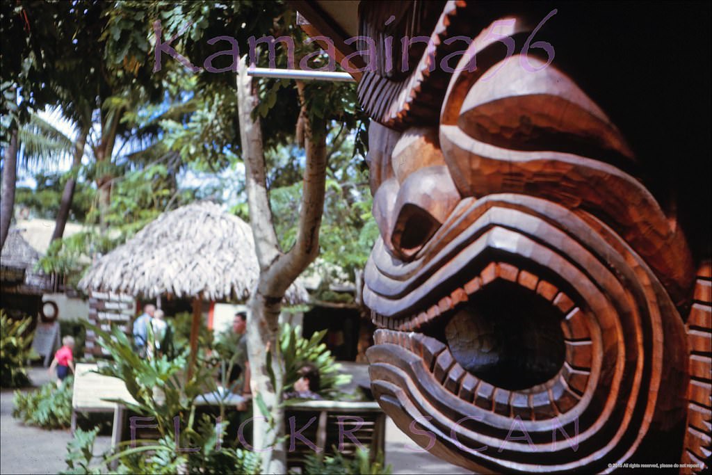 Exotica at the Hardwoods Hawaii shop (mahalo Hebneh) in Waikiki's International Market Place, 1963