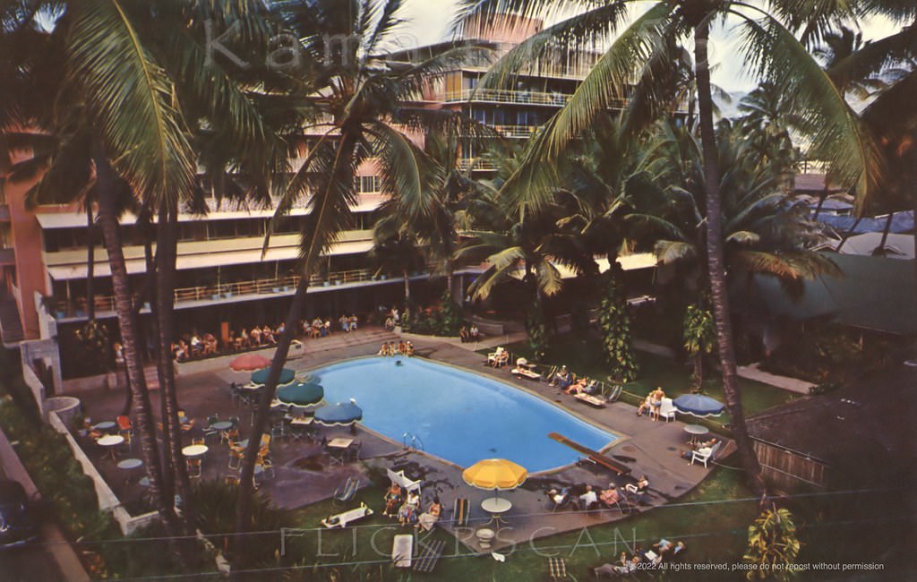 Both the Makai tower and Mauka towers have been built here, 1950s