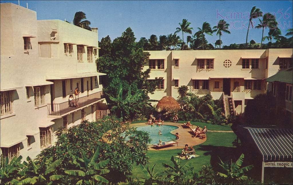 In Waikiki at 271 Beach Walk just off Kalakaua, 1960