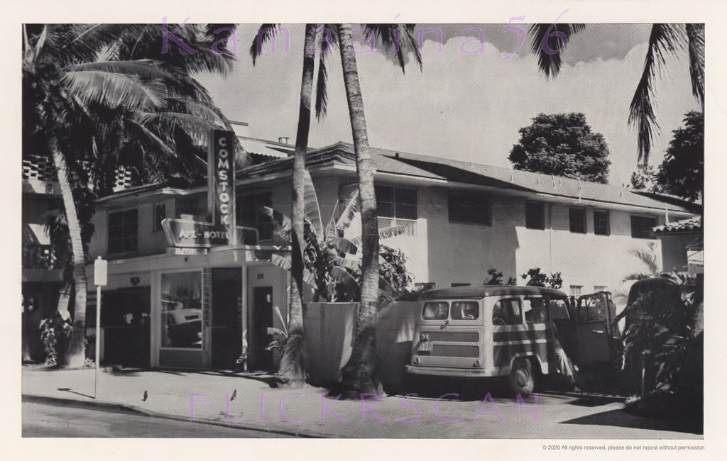 The Comstock Apartments on Royal Hawaiian Avenue, mauka (inland) of Kalakaua in Waikiki, 1952.