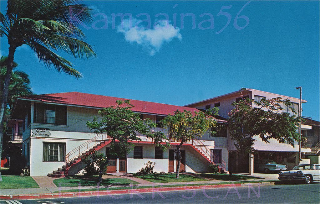 Zane’s Apartment Hotel on Namahana Street just off Ala Wai Blvd. in Waikiki, 1960s