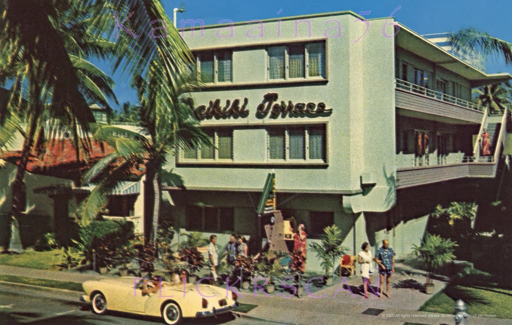 The Waikiki Terrace Apartment Hotel on Royal Hawaiian Avenue, 1950s