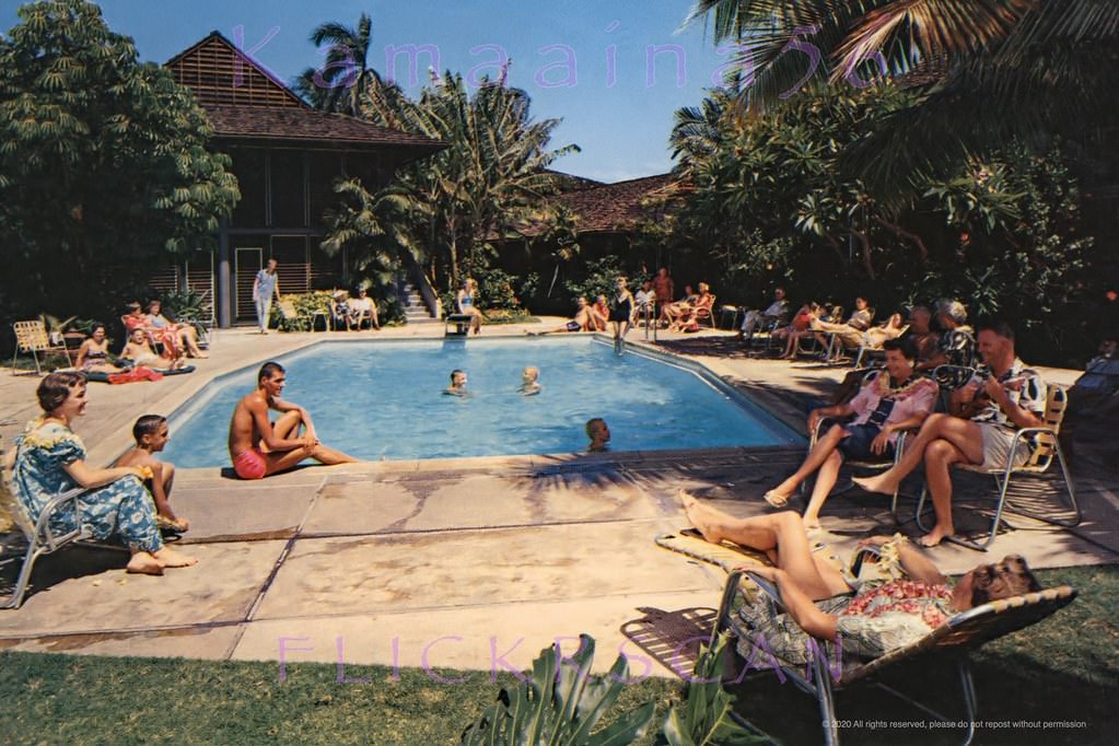 Pool scene at The Breakers Hotel on Beach Walk, 1961.