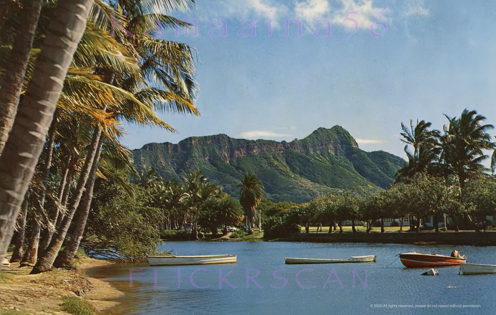 Ala Wai Canal Kapahulu End, 1950s.