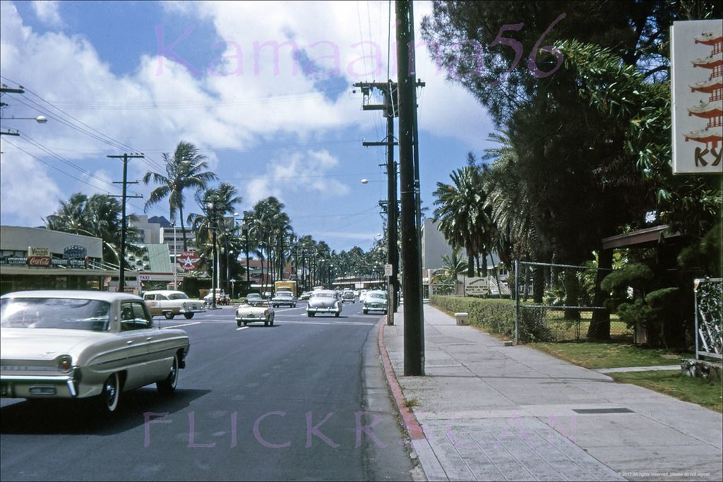 Kalakaua at Olohana Waikiki, 1962.