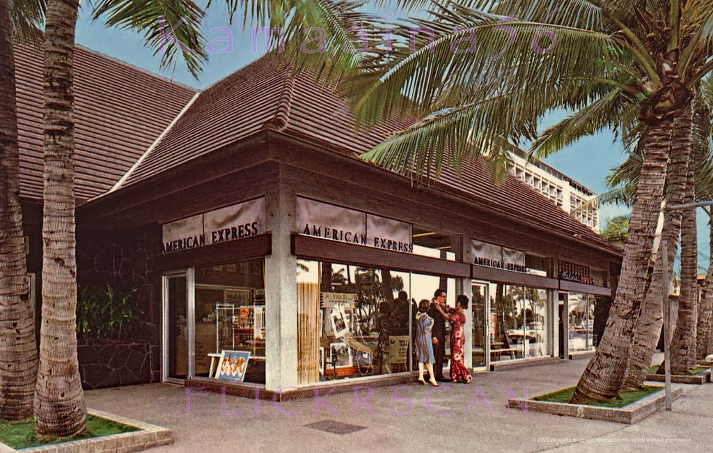 On the northeast corner of Kalakaua and Kaiulani Avenues, 1950s.