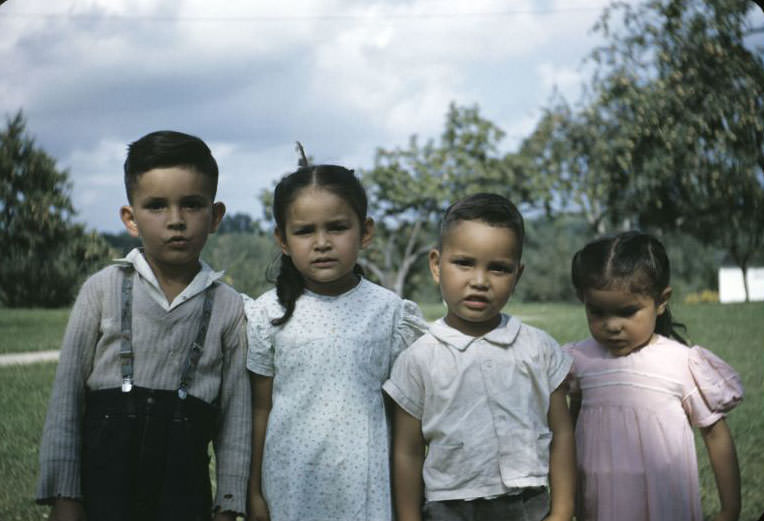 Children, Bethany Indian Mission, Wittenberg, Wisconsin, 1953