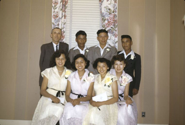 Confirmation class, Bethany Indian Mission, Wittenberg, Wisconsin, 1953
