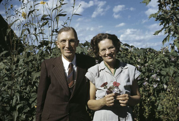 Pastor Ernest W Sihler and his wife, Bethany Indian Mission, Wittenberg, Wisconsin, 1953