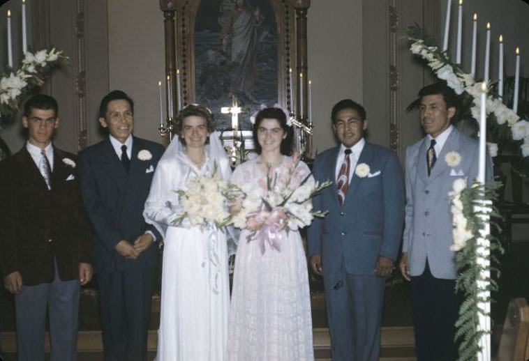Wedding, Bethany Indian Mission, Wittenberg, Wisconsin, 1953