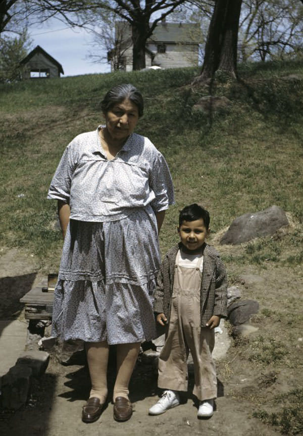 Woman and child, Bethany Indian Mission, Wittenberg, Wisconsin, 1953