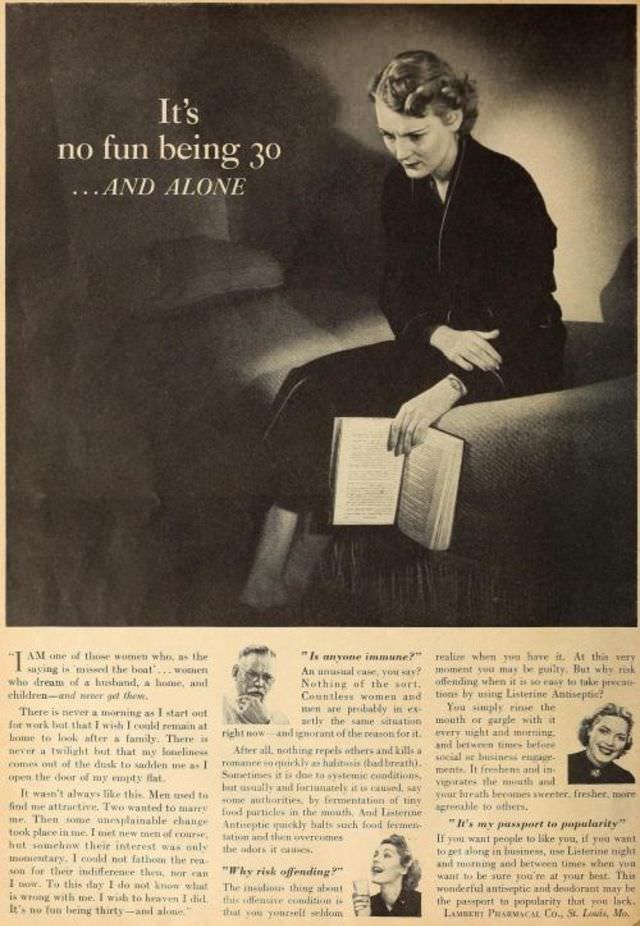 Terrible Vintage Ads that Exploited Women's need for Marital Security from the Past, 1910-1960