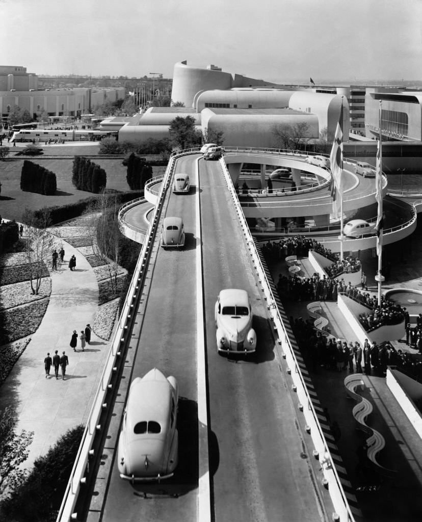 The Road of Tomorrow is envisioned at the Ford exposition on August 20 1939 at the 1939 New York World's Fair in Flushing Meadows, Queens in New York City.