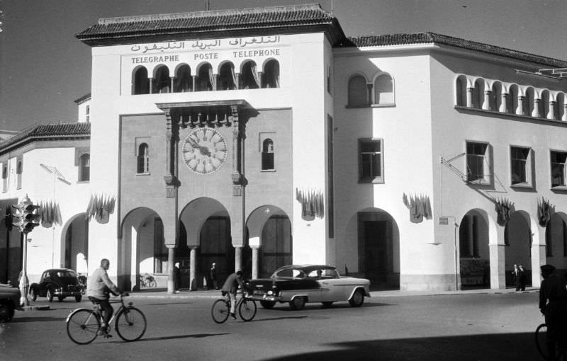 Street scene in front of Rabat Post Office, Rabat, 1960s