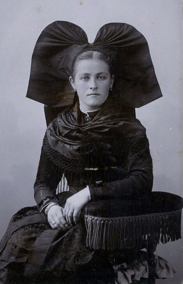 Alsatian Women in their Traditional Costumes and beautiful Headdress from the Early 20th Century