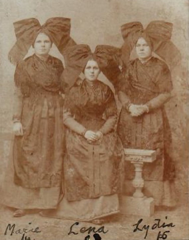 Alsatian Women in their Traditional Costumes and beautiful Headdress from the Early 20th Century