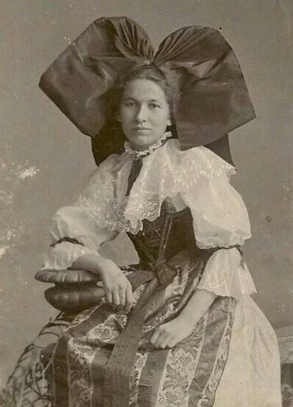 Alsatian Women in their Traditional Costumes and beautiful Headdress from the Early 20th Century