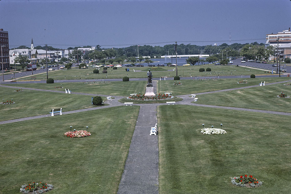 Approach to boardwalk and Convention Hall, Asbury Park, New Jersey, 1978