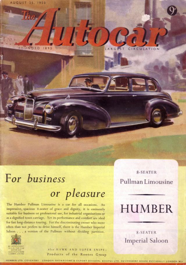 The Autocar magazine cover, August 25, 1950