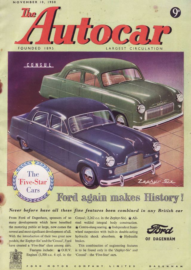 The Autocar magazine cover, November 10, 1950