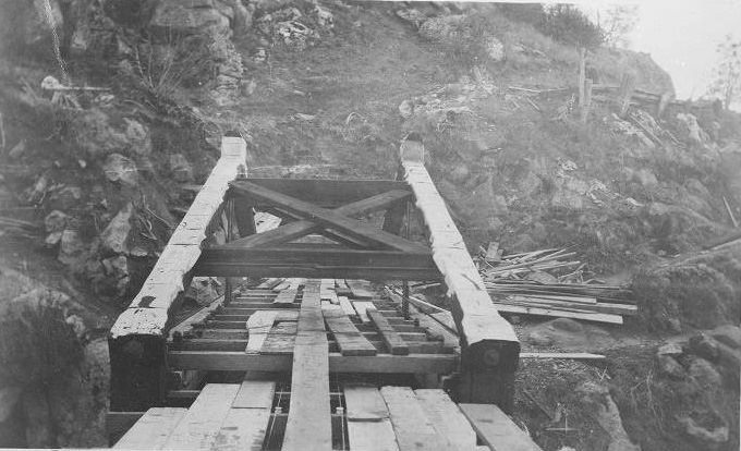 Kern River #1 - The Cow Creek flume after repairs, October 1907.