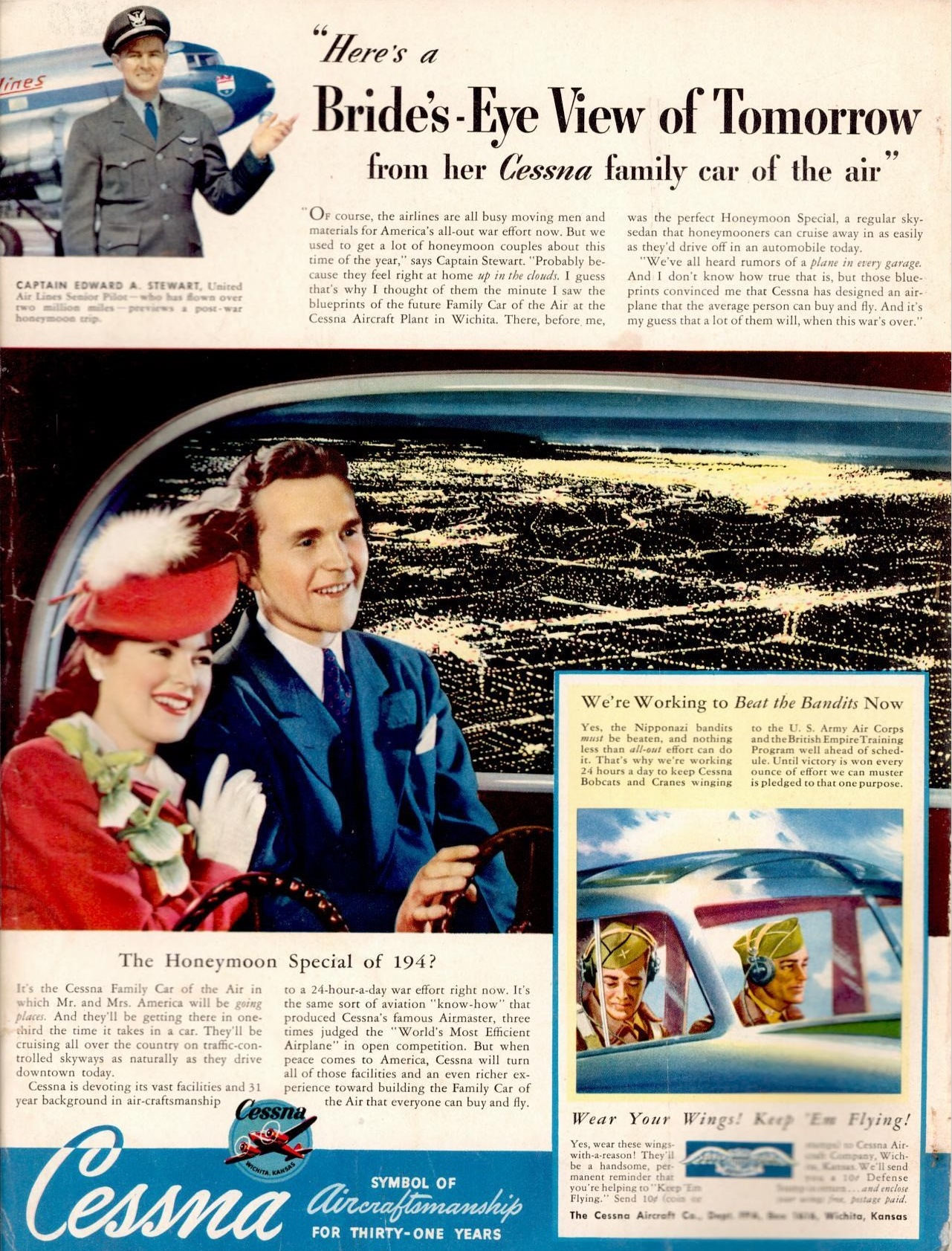 Vintage Cessna Aircrafts Ads from the early 1940s