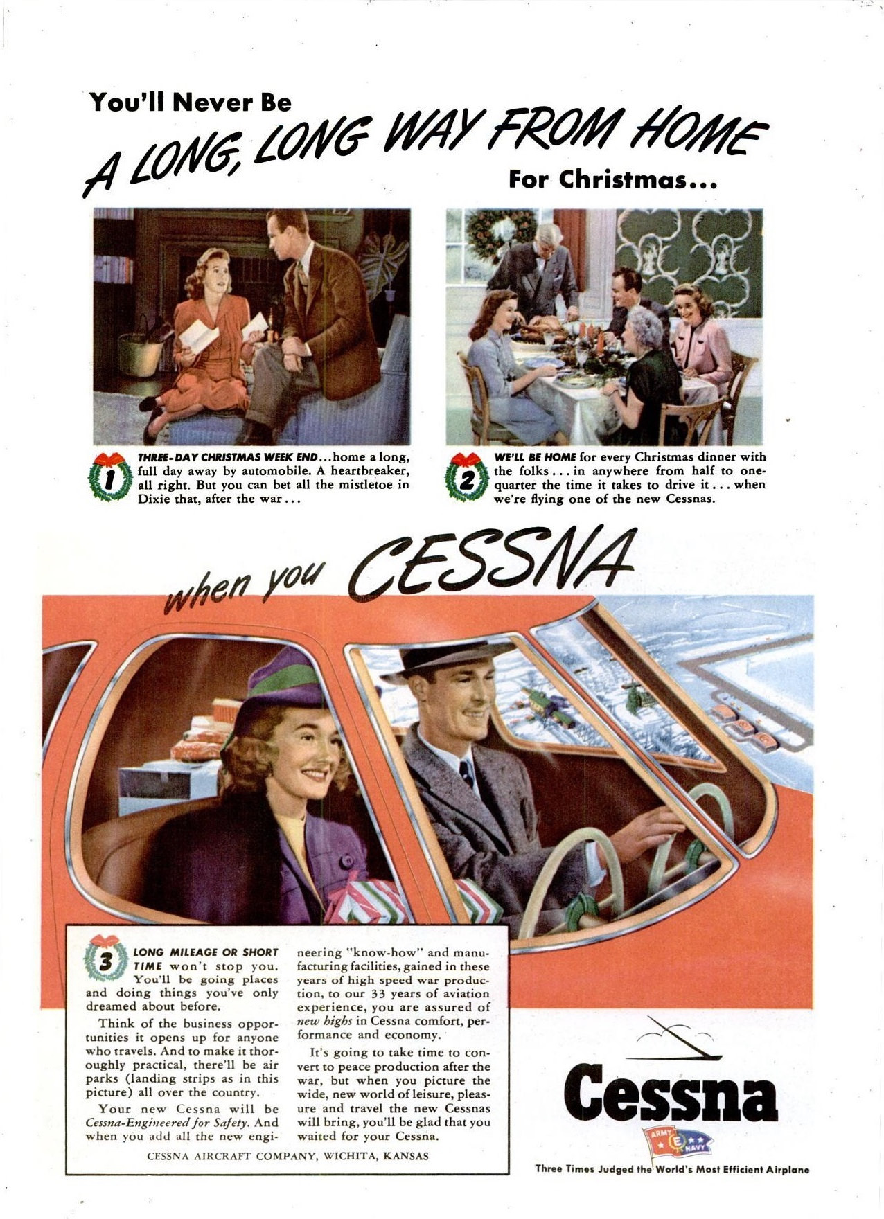 Vintage Cessna Aircrafts Ads from the early 1940s