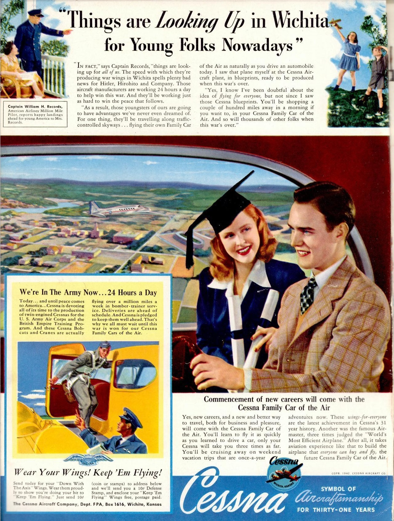 Vintage Cessna Aircrafts Ads from the early 1940s
