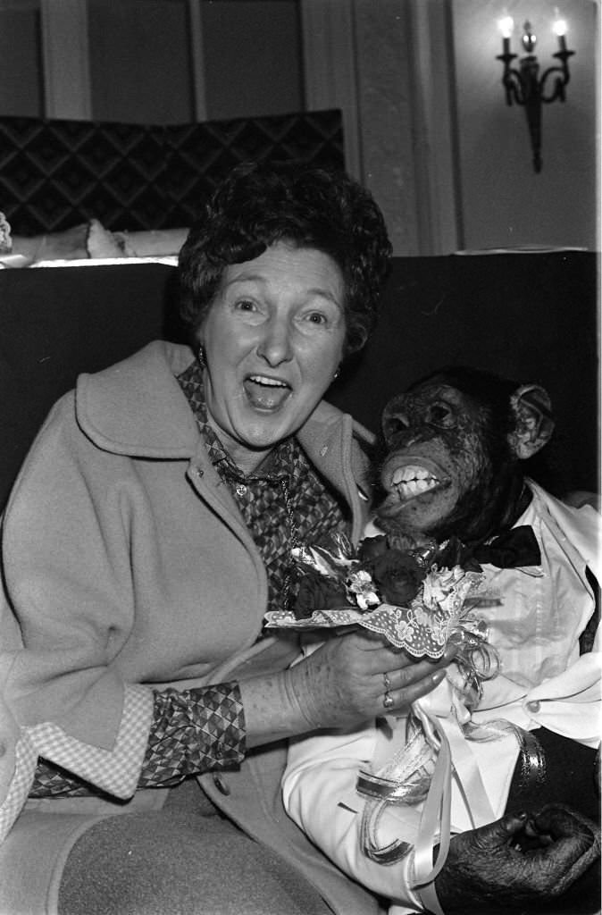 Pat Coombs and chimp