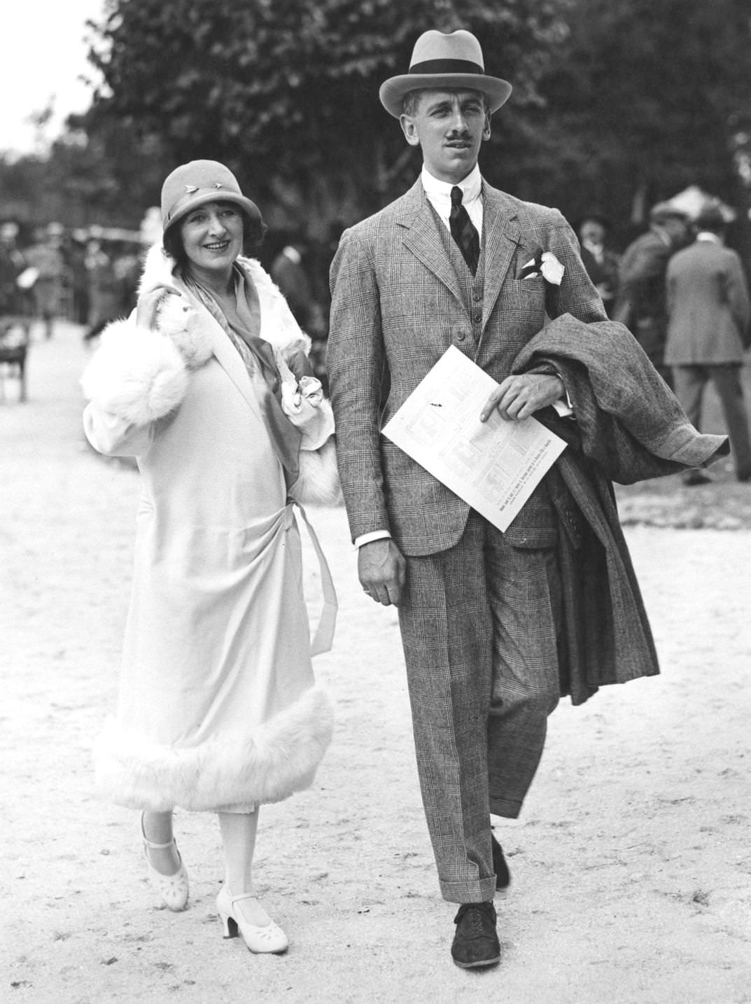 Captain Weldon Champneys with his wife at Deauville, Normandy, France, 26th August 1924.