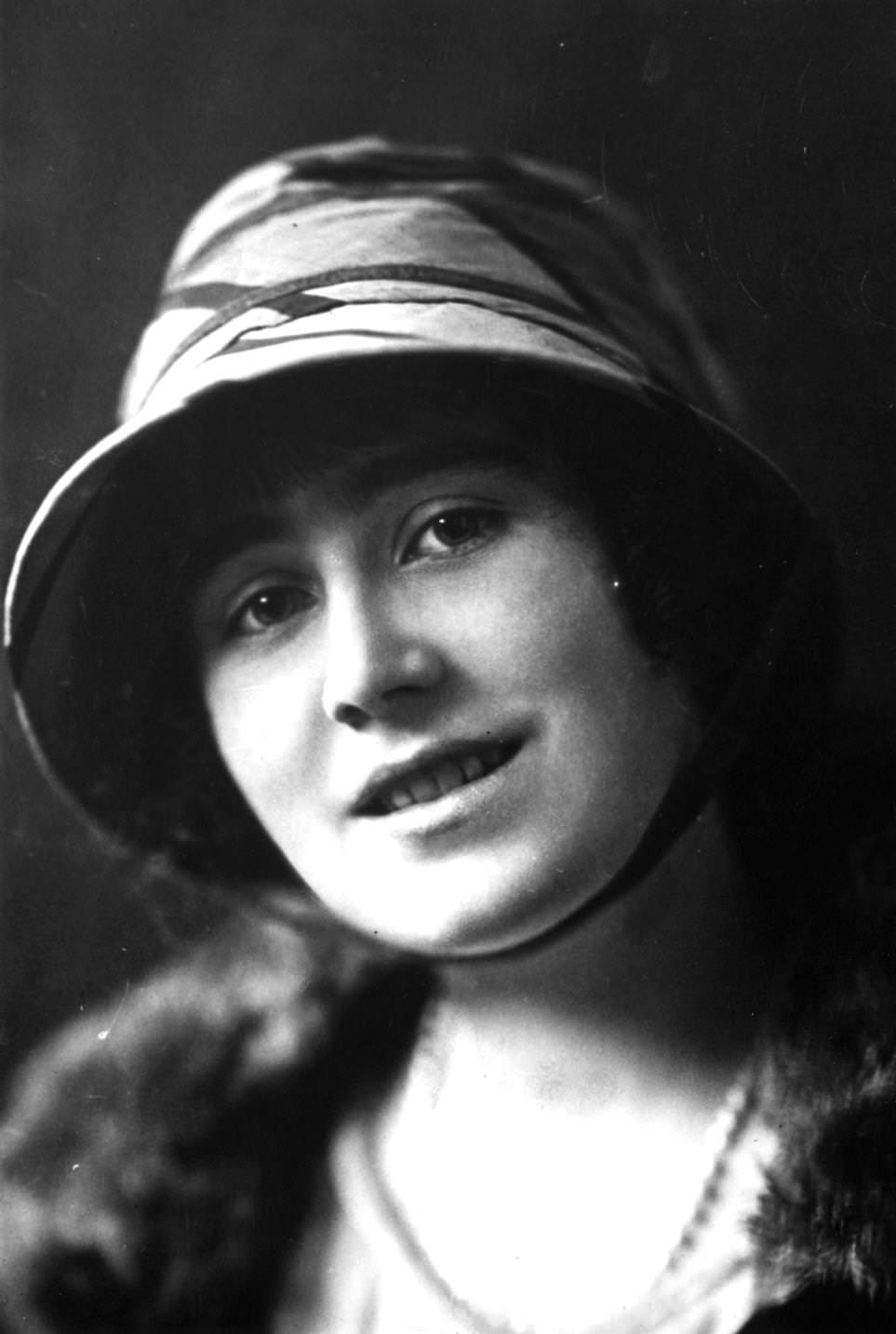 Future Queen Consort to King George VI, Lady Elizabeth Bowes Lyon in cloche hat, 1920